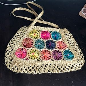 Handmade straw wallet.